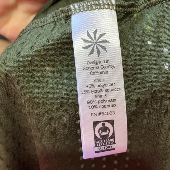 Athleta olive with black trim athletic tank. Size S - Picture 6 of 8